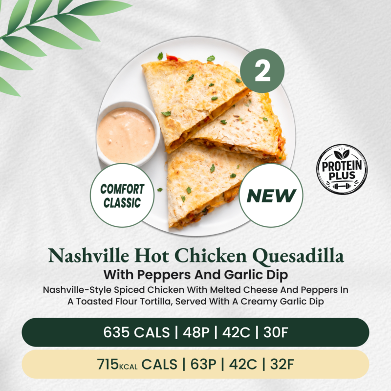 Nashville Hot Chicken Quesadilla with Peppers and Garlic Dip